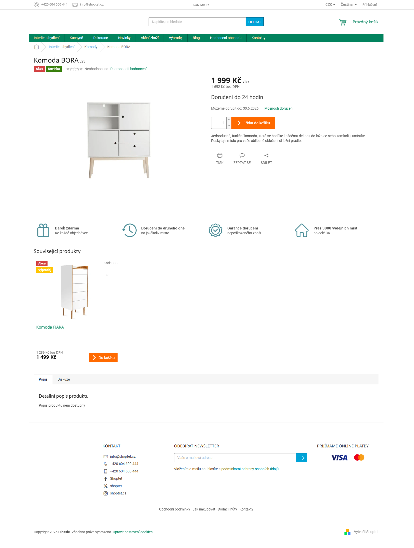 Mapa modulů — Detail produktu Shoptet