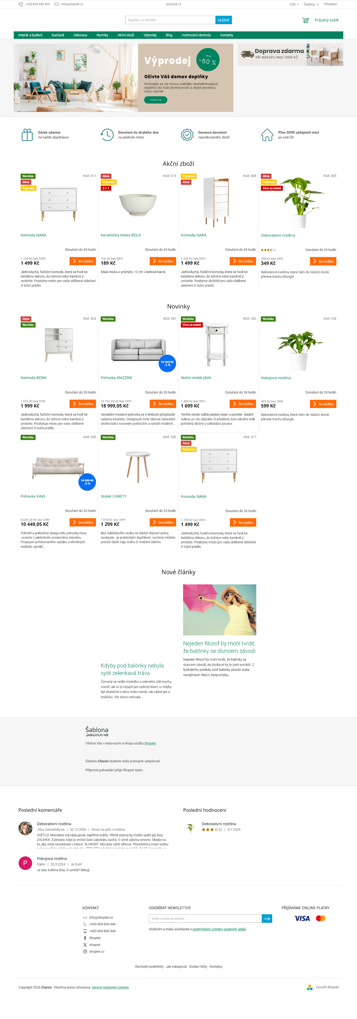 Mapa modulů — Homepage Shoptet