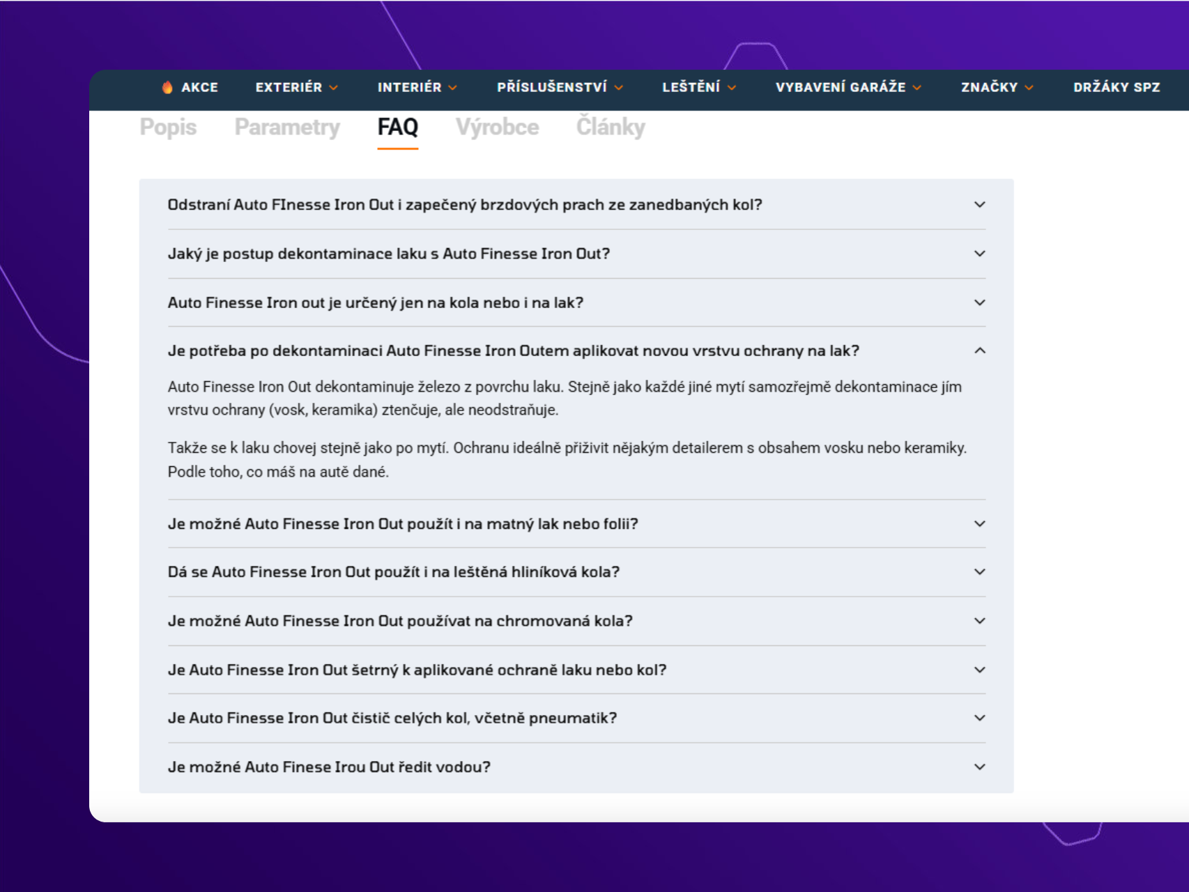 FAQ na produktech a kategoriích pro Upgates e-shopy